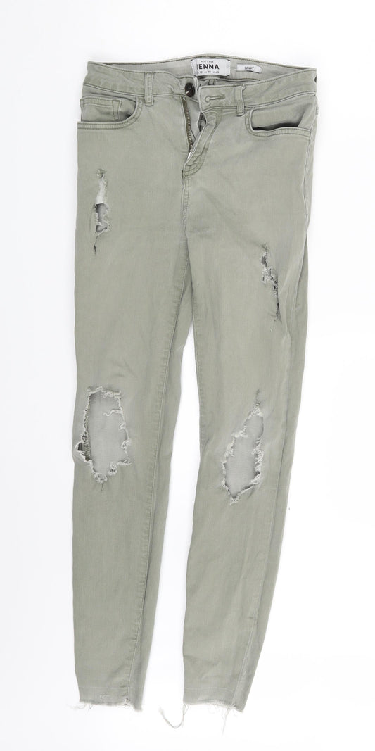 New Look Womens Green  Denim Skinny Jeans Size 10 L26 in