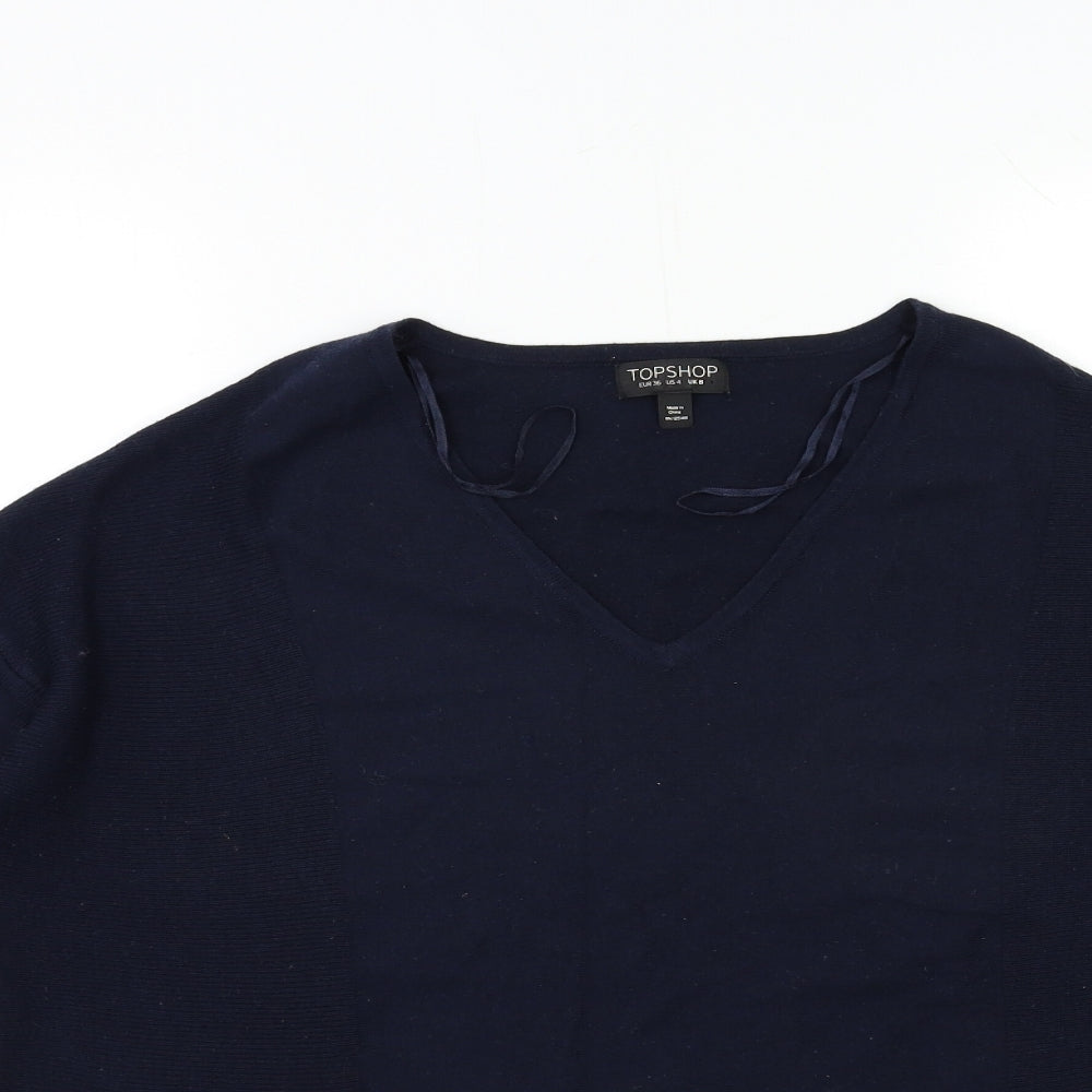 Topshop Womens Blue  Knit Pullover Jumper Size 8