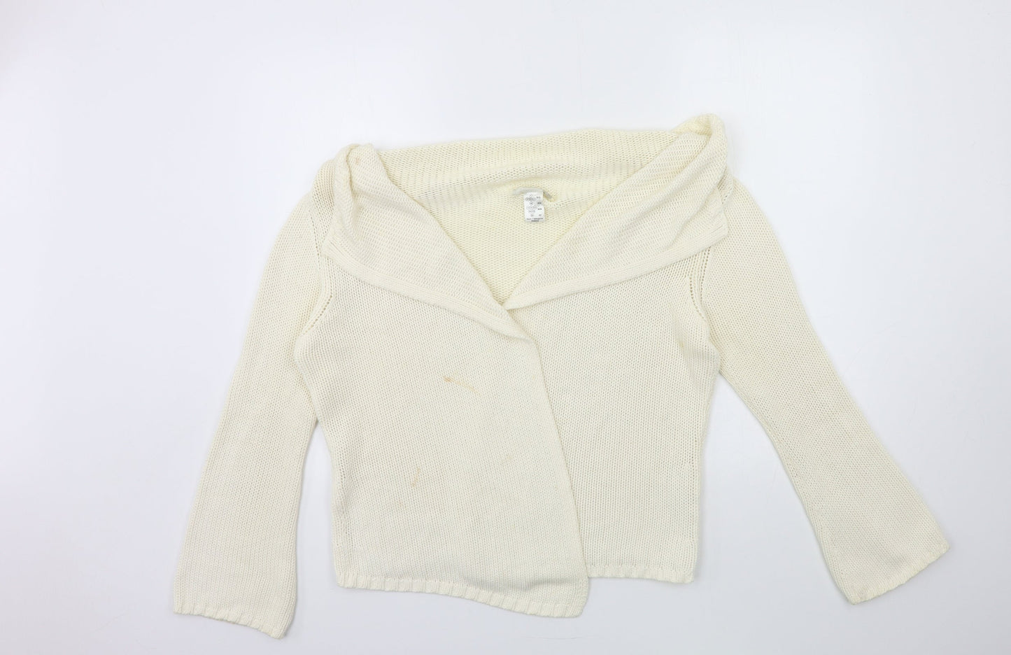 Preworn Womens Beige  Knit Cardigan Jumper Size 10
