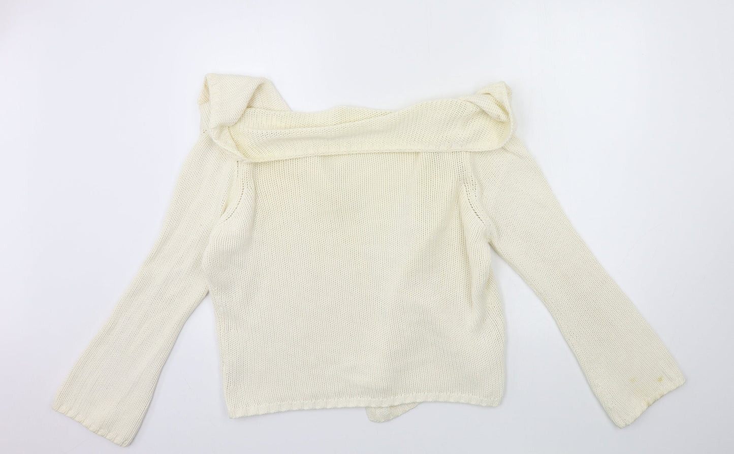 Preworn Womens Beige  Knit Cardigan Jumper Size 10