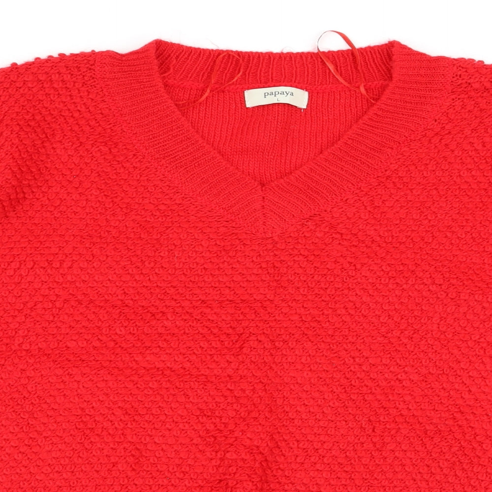 Papaya Womens Red   Pullover Jumper Size L