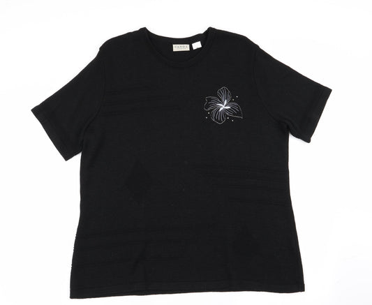 canda Womens Black   Basic T-Shirt Size XL