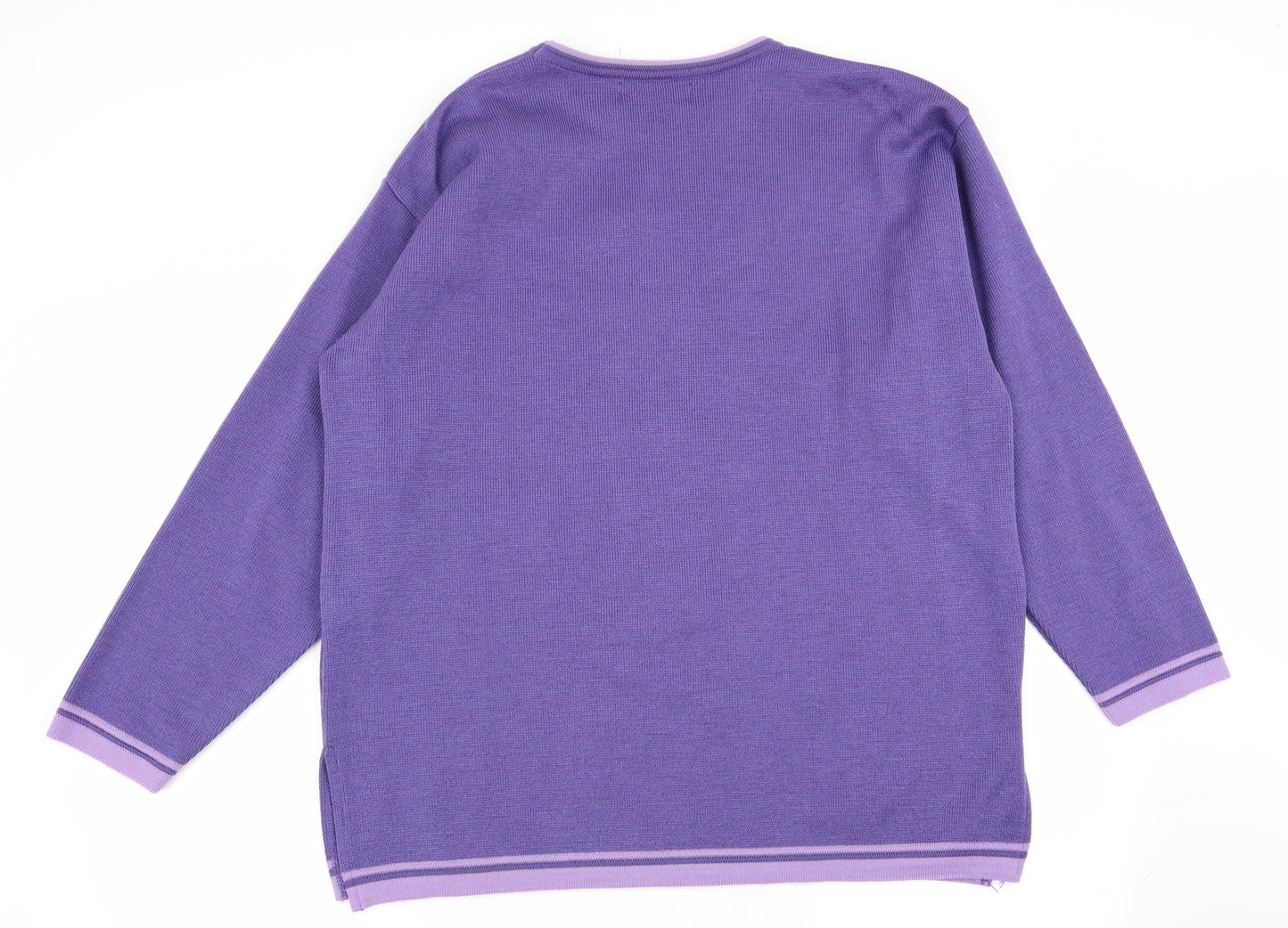 Preworn Womens Purple Floral  Pullover Jumper Size M