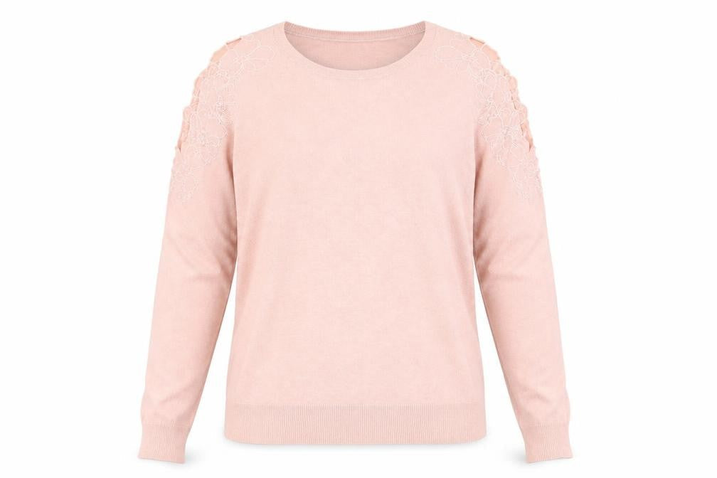 Warehouse Womens Pink Floral  Pullover Jumper Size 12