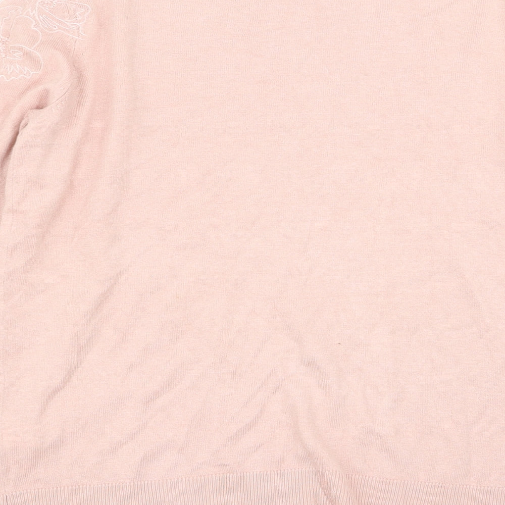Warehouse Womens Pink Floral  Pullover Jumper Size 12