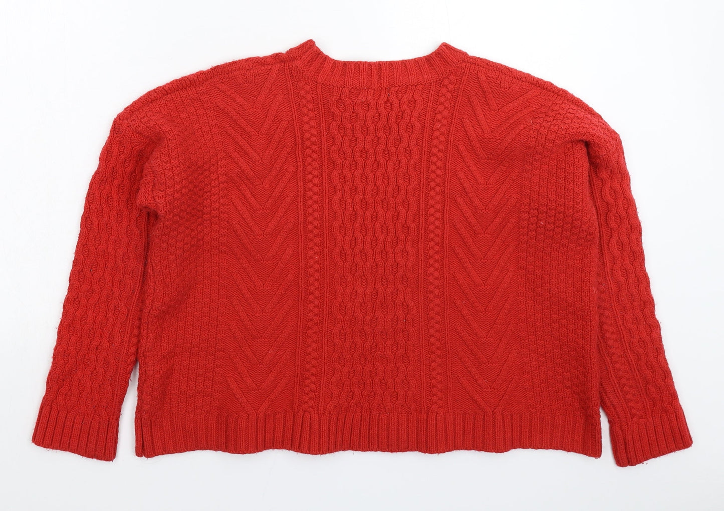 Daphnea Womens Red  Knit Pullover Jumper Size M