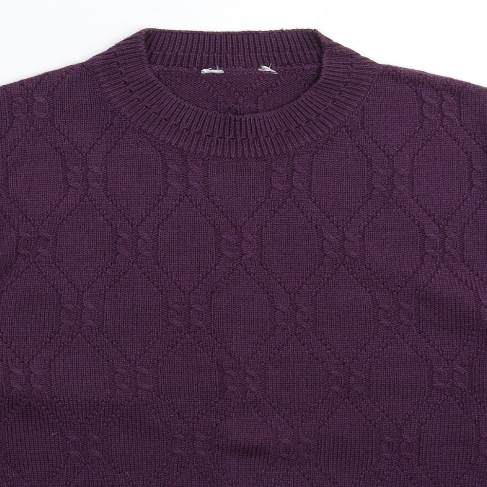 Happit Womens Purple  Knit Pullover Jumper Size 20