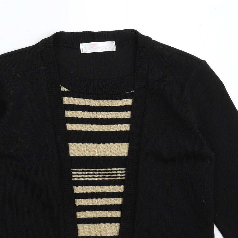 Fabrizio Womens Black Striped Knit Pullover Jumper Size S