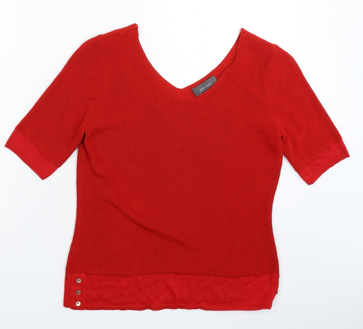 Per Una Womens Red  Knit Pullover Jumper Size 12
