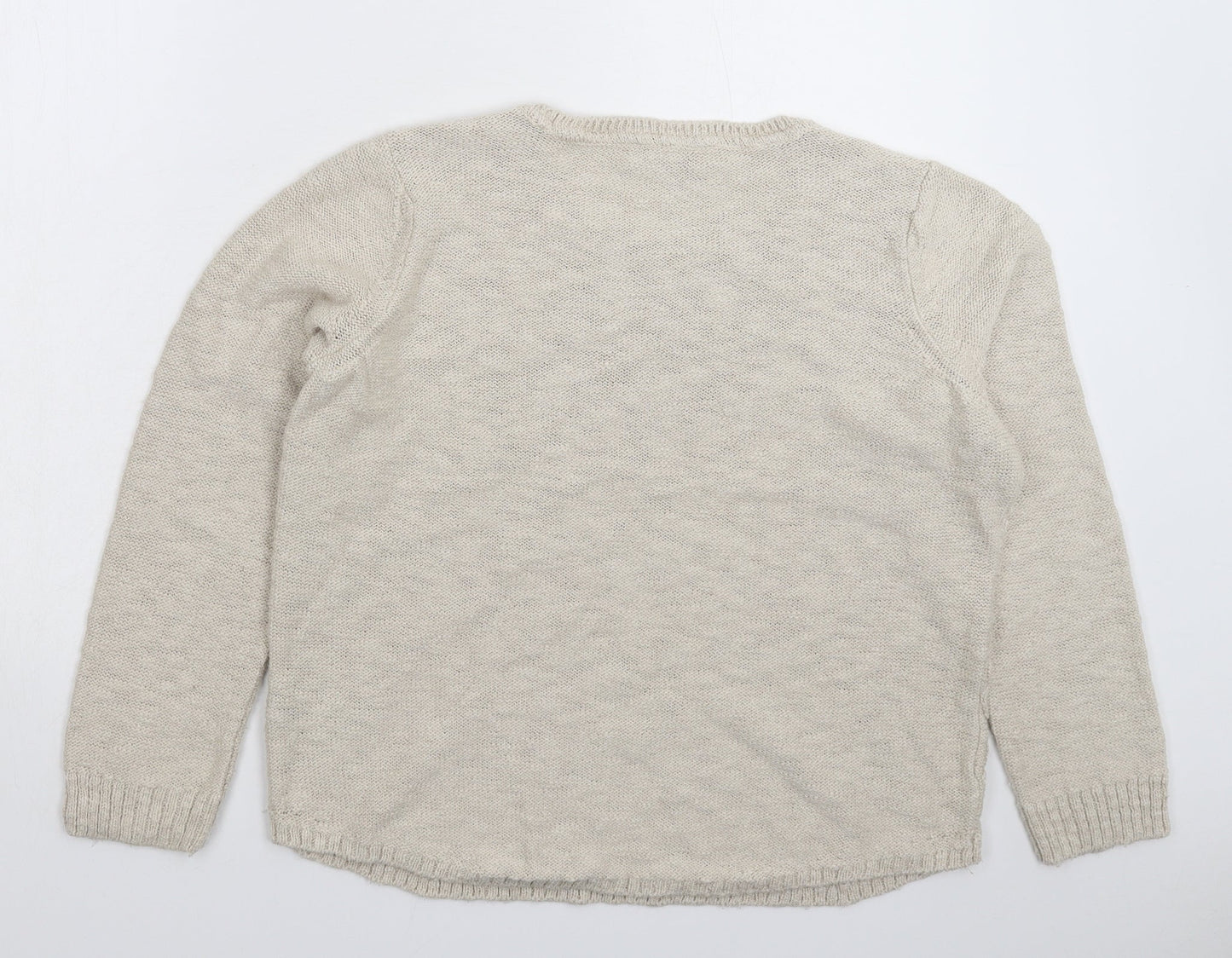 Per Una Womens Grey  Knit Pullover Jumper Size 14