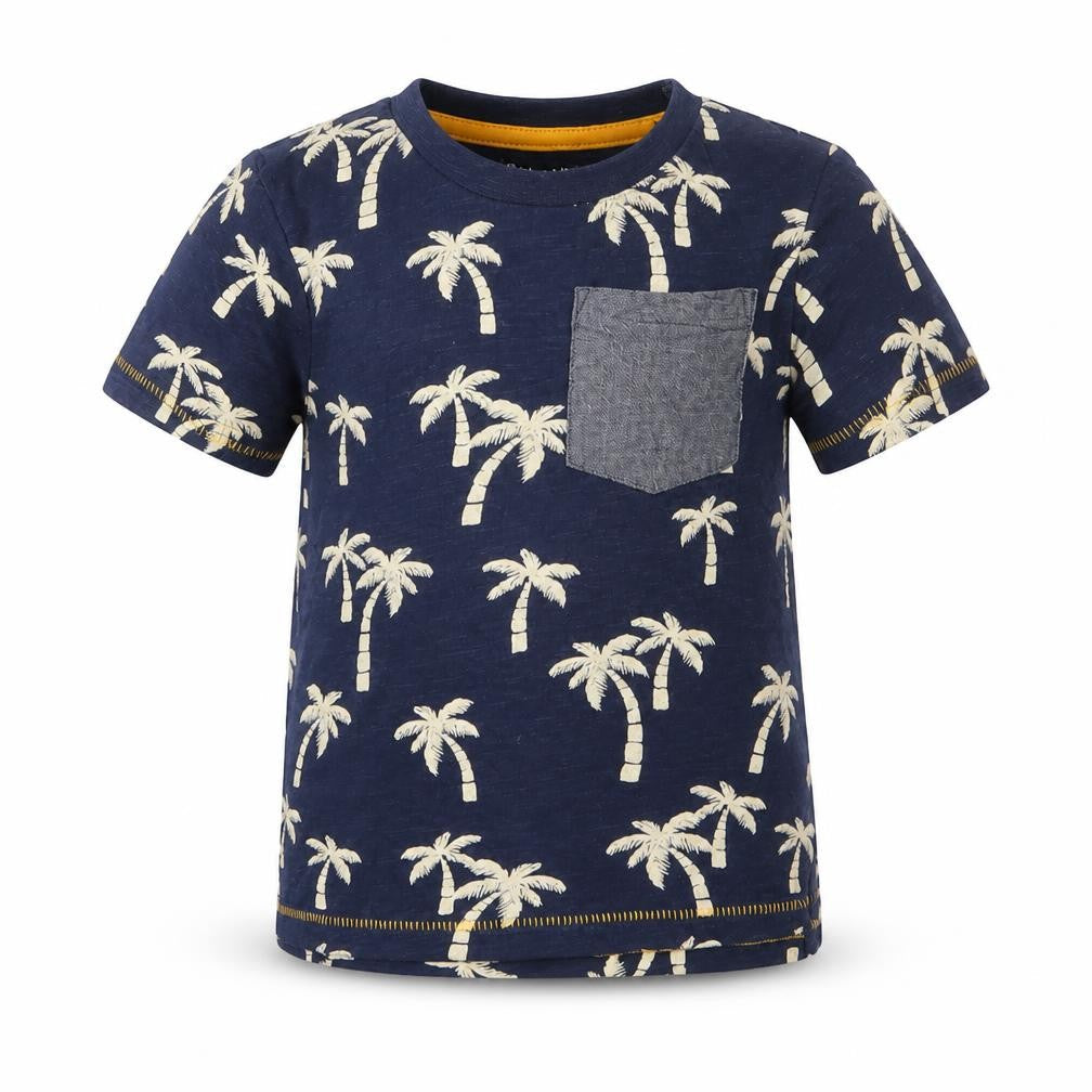 Primark Boys Blue Floral  Basic T-Shirt Size 9-12 Months