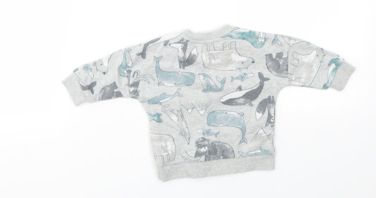 Nutmeg Boys Multicoloured Animal Print  Pullover Jumper Size 0-3 Months