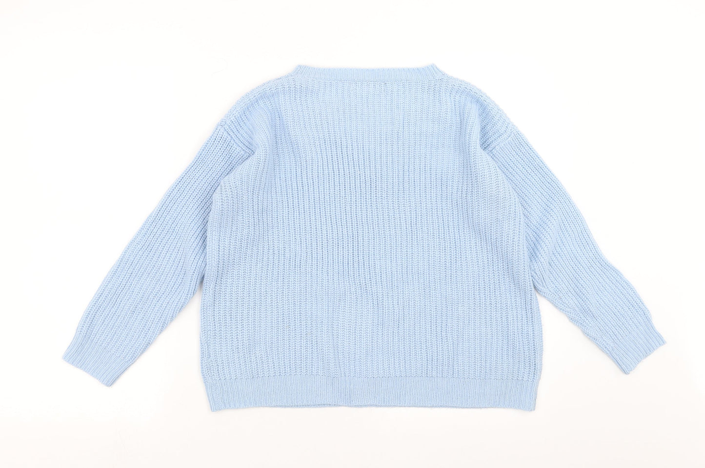 Select Womens Blue  Knit Pullover Jumper Size 14  - beaded neck line