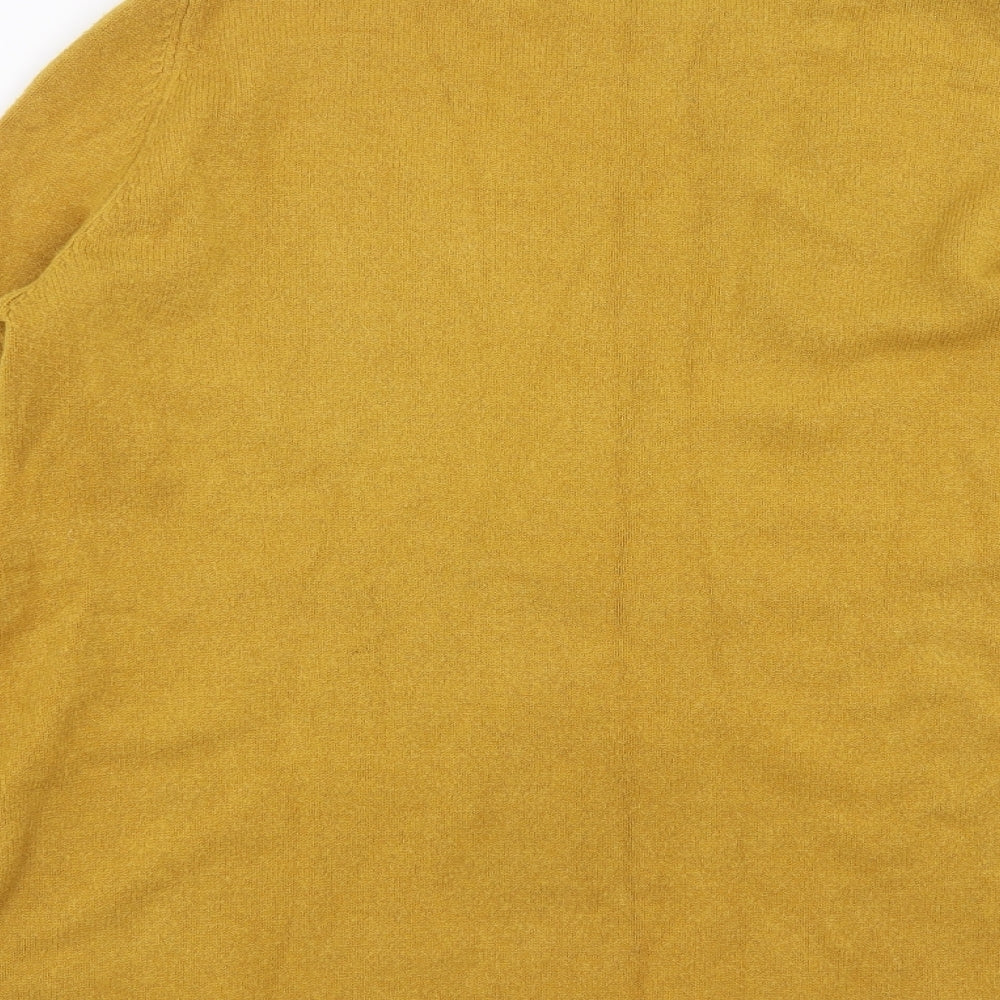 SMF Womens Yellow  Knit Pullover Jumper Size 14  - dotted pattern
