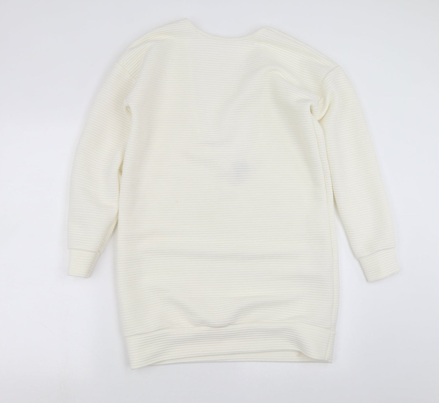 ASOS Womens White Striped  Pullover Sweatshirt Size 8  - Scoop Back