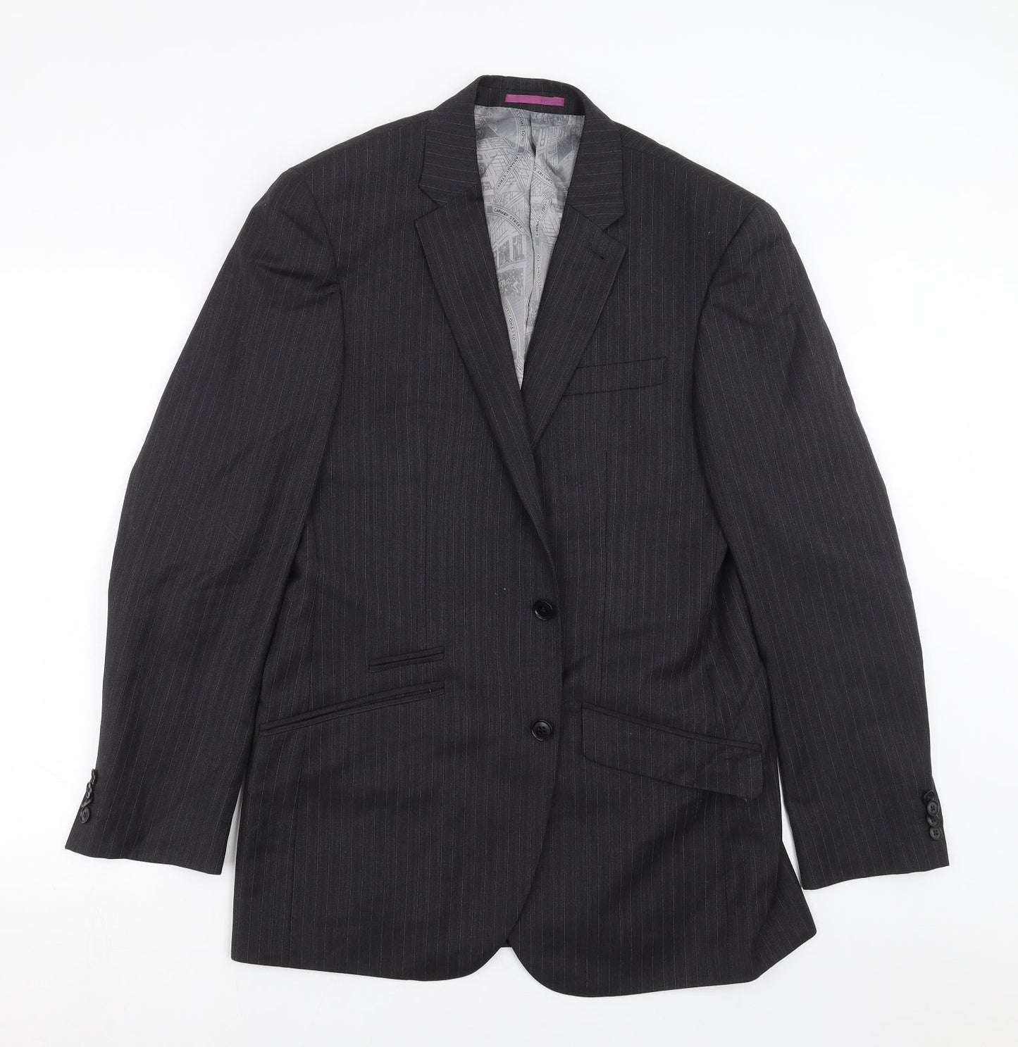 NEXT Mens Grey Striped  Jacket Suit Jacket Size 38