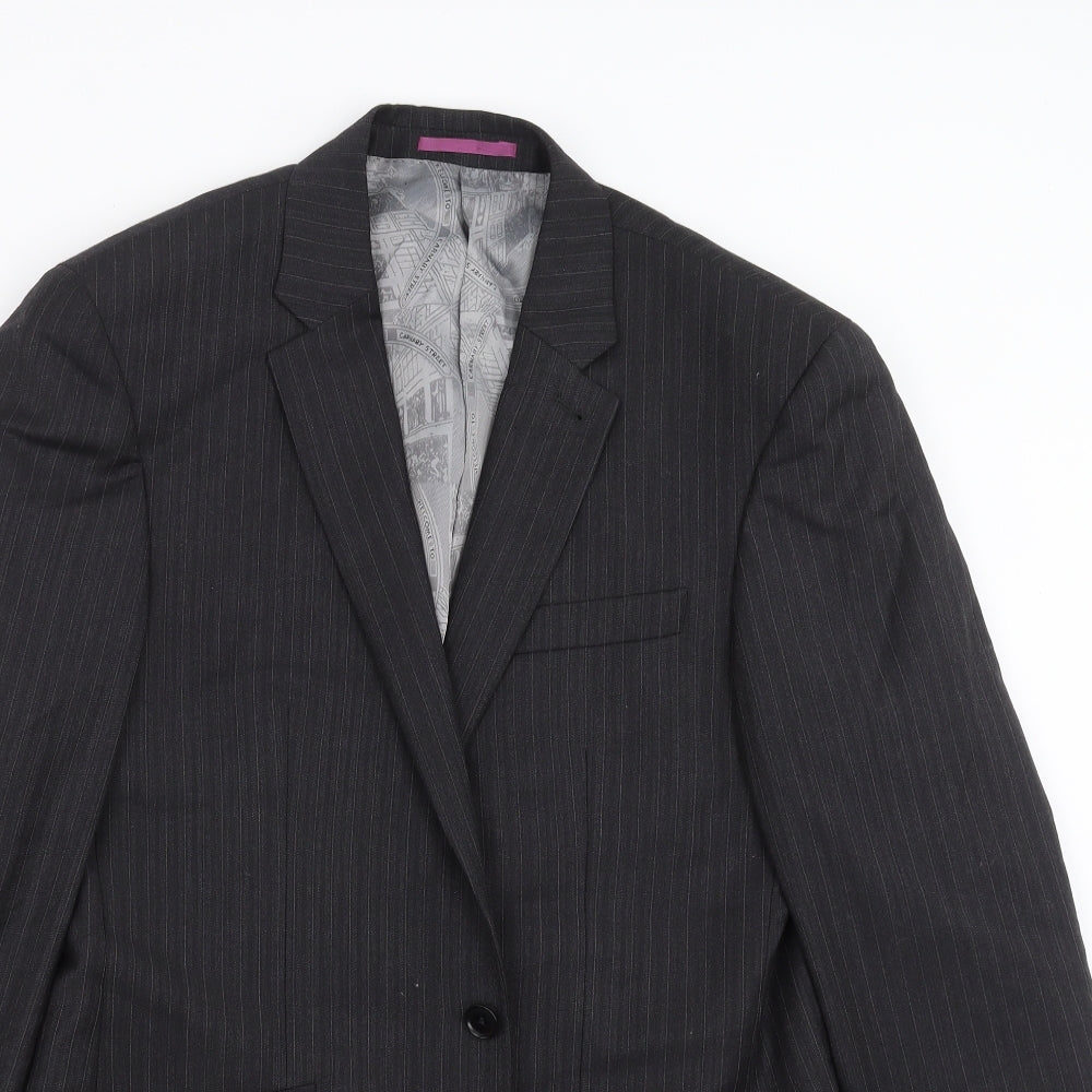 NEXT Mens Grey Striped  Jacket Suit Jacket Size 38