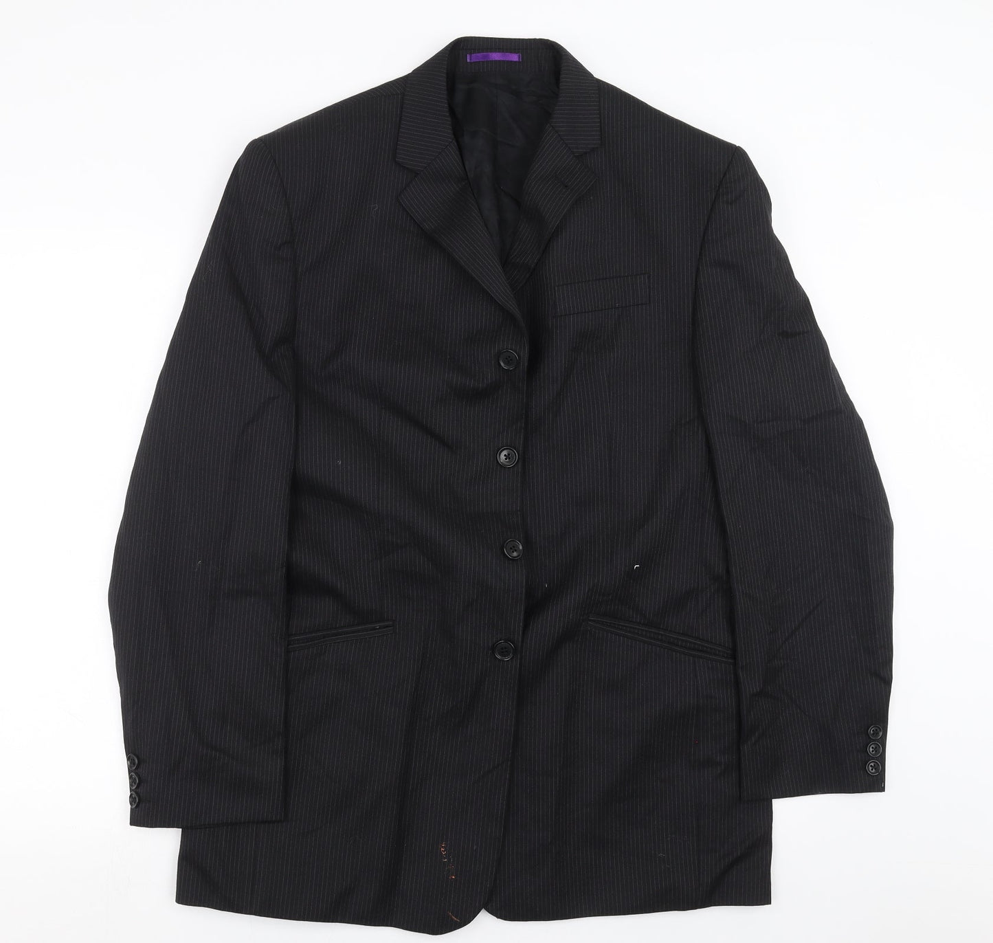 NEXT Mens Black Striped  Jacket Suit Jacket Size 40