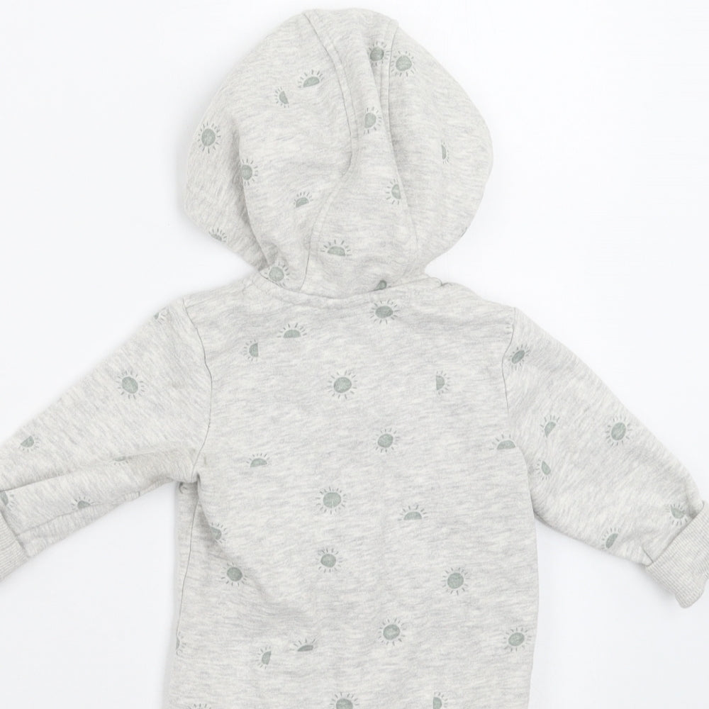 George Baby Grey   Full Zip Jumper Size 3-6 Months  - sun print