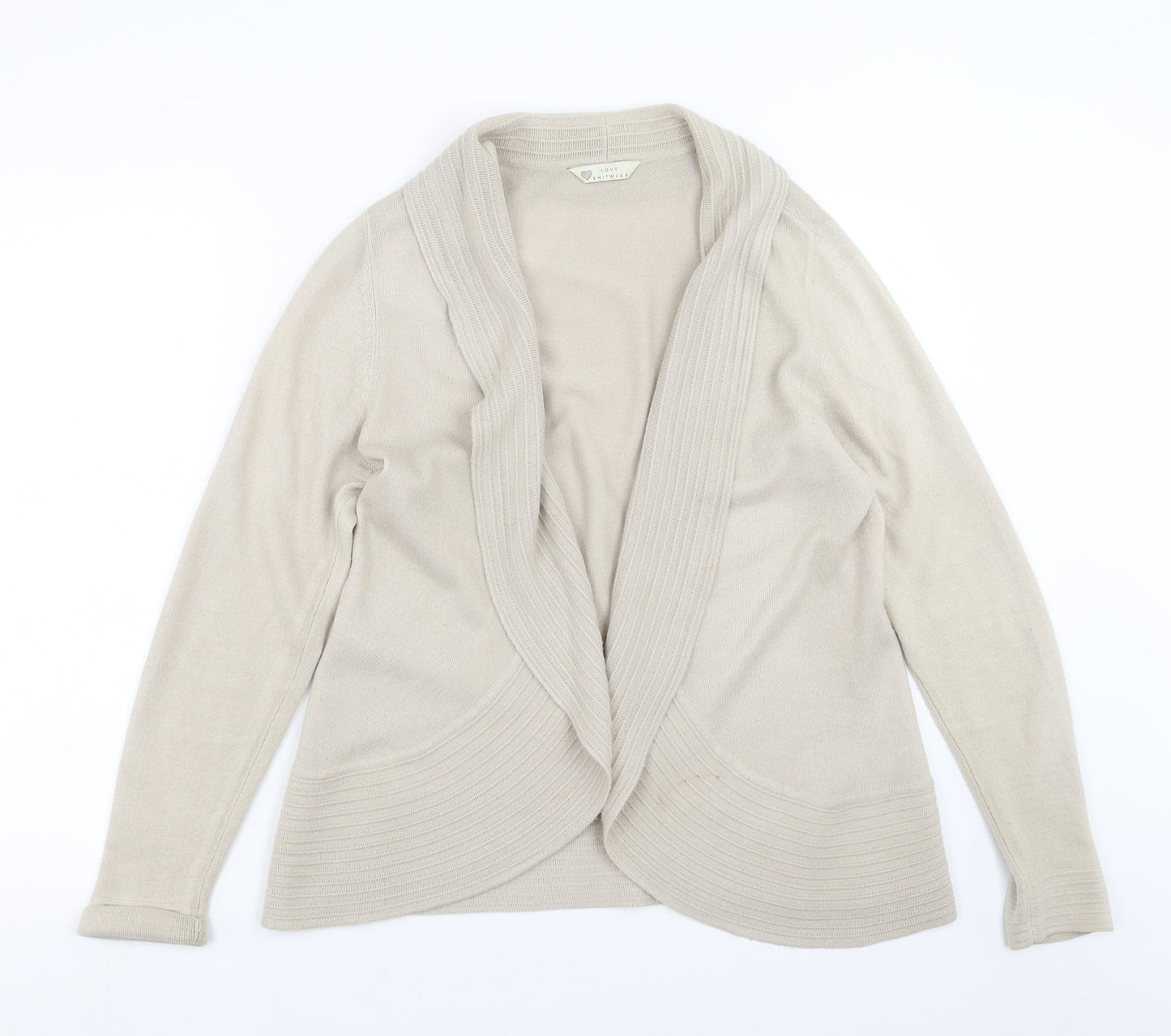 BHS Womens Beige  Knit Cardigan Jumper Size 14