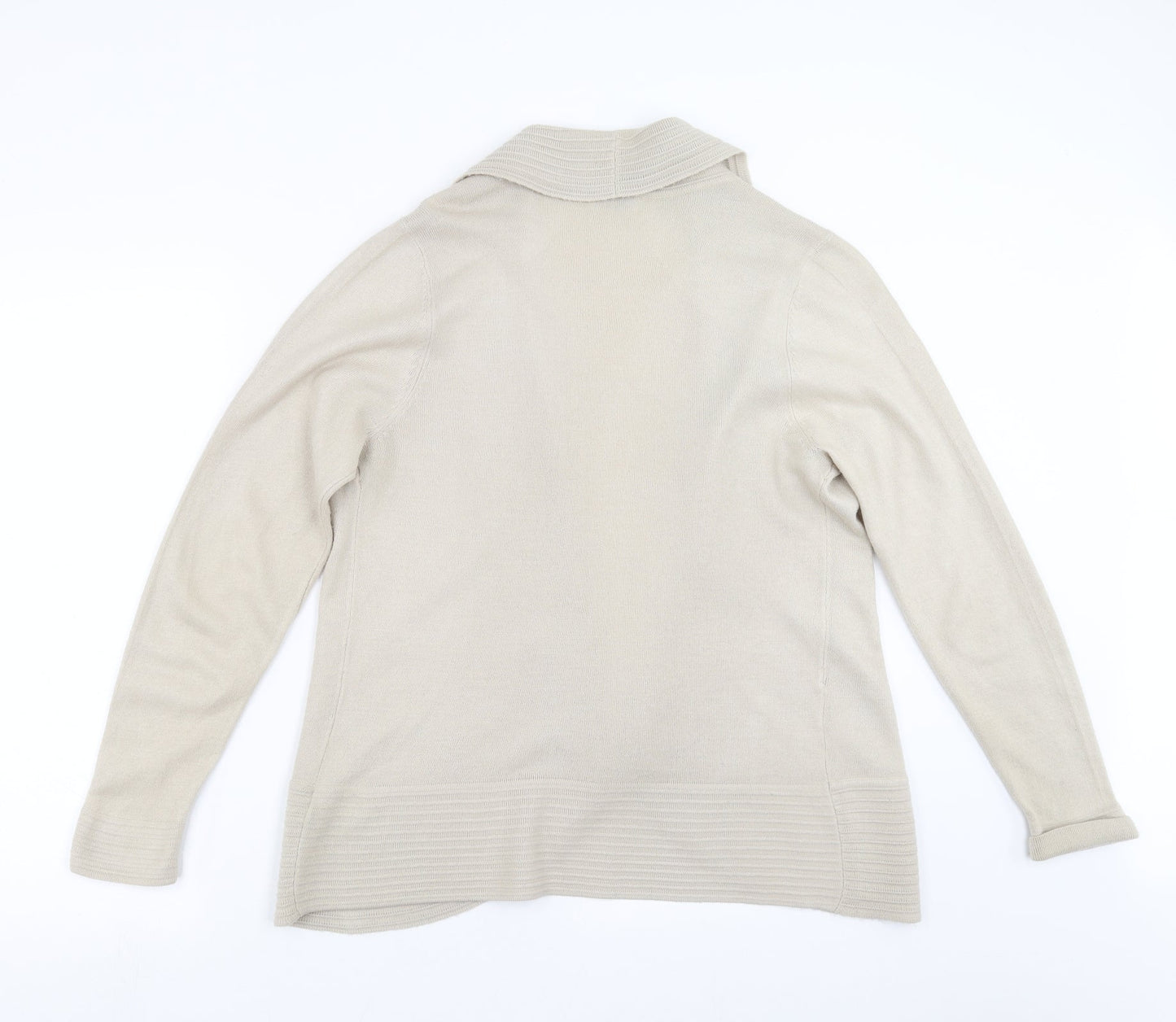 BHS Womens Beige  Knit Cardigan Jumper Size 14