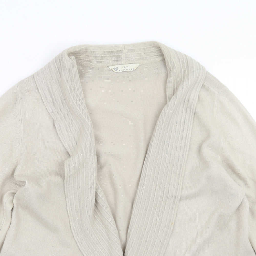 BHS Womens Beige  Knit Cardigan Jumper Size 14