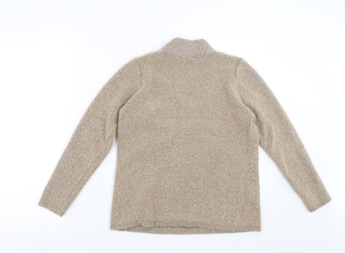 BM Womens Beige  Knit Pullover Jumper Size M  - Floral embroidery