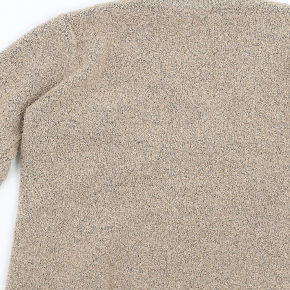 BM Womens Beige  Knit Pullover Jumper Size M  - Floral embroidery