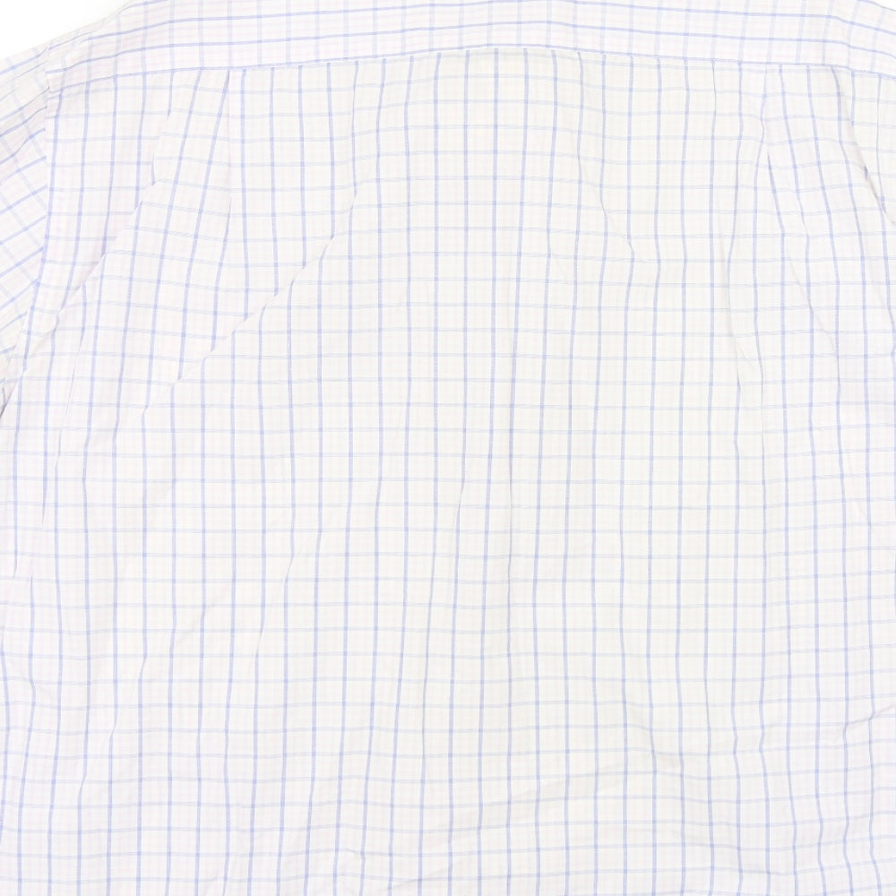 M&S Mens Pink Check   Button-Up Size 16.5