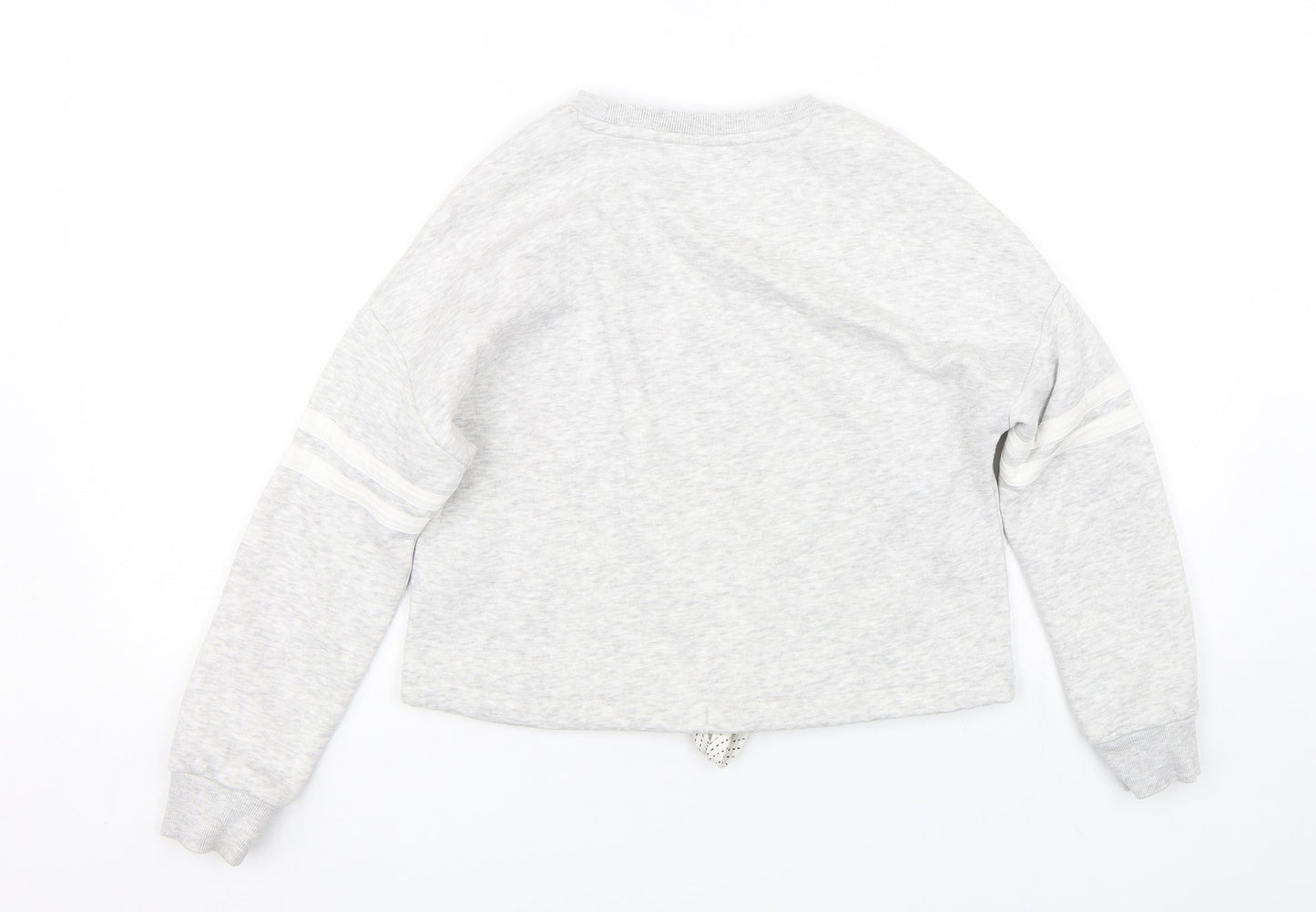 M&S Girls Grey Striped  Pullover Sweatshirt Size 10-11 Years