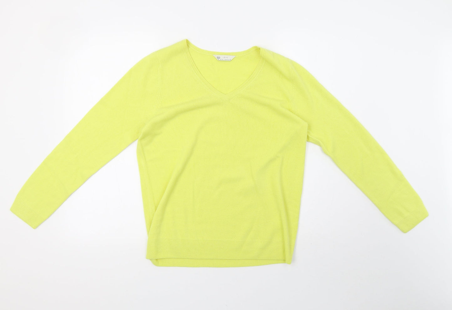 BHS Womens Yellow  Knit Pullover Sweatshirt Size 14