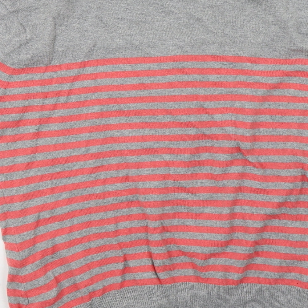 F&F Womens Grey Striped  Cardigan Jumper Size 14