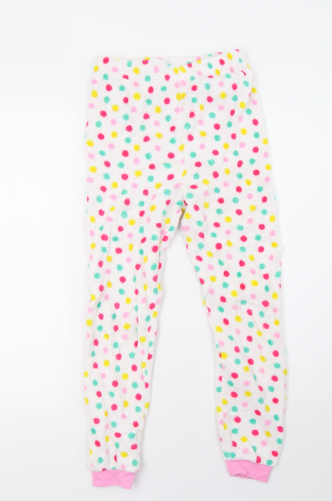 Primark Girls White Polka Dot   Pyjama Pants Size 9-10 Years