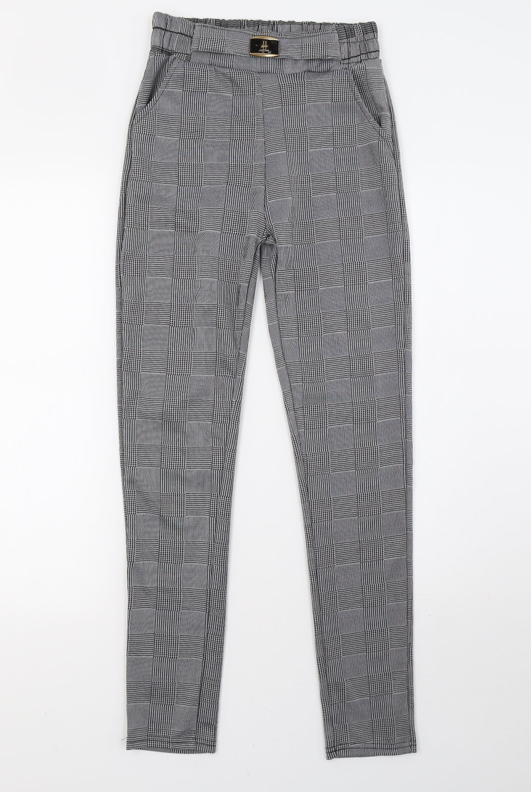 Preworn Womens White Check  Trousers  Size S L29 in