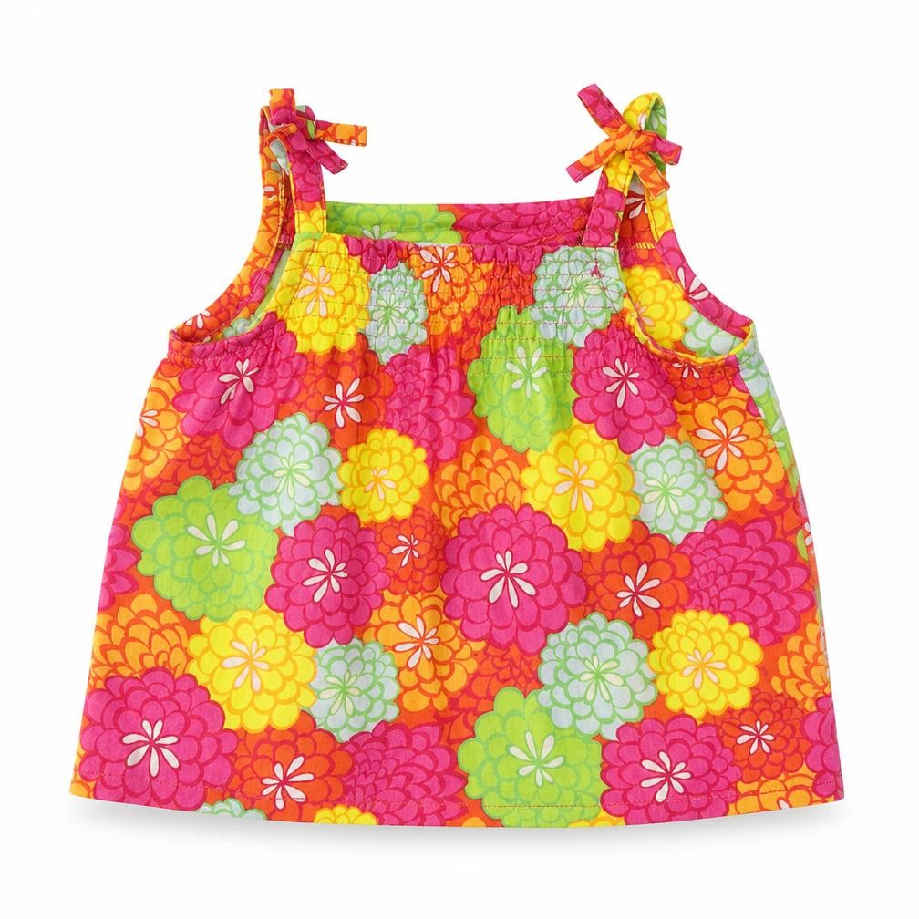 Front view of H&M Baby Multicoloured Floral Basic Tank, size 3-6, Months