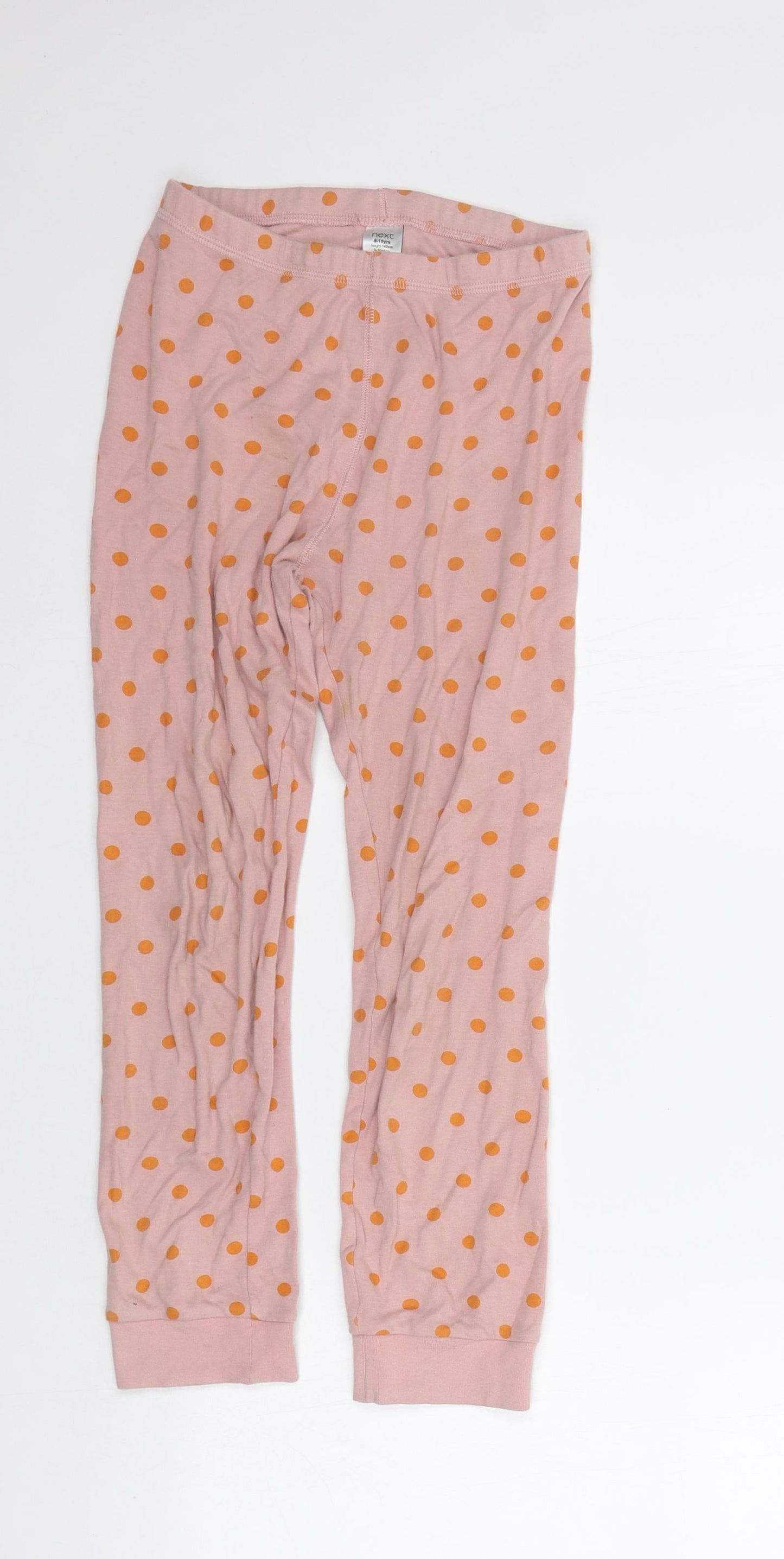 NEXT Girls Beige Polka Dot  Top Pyjama Pants Size 9-10 Years