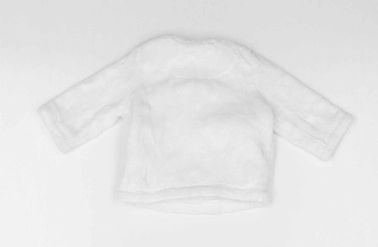 F&F Baby White Solid   Pyjama Top Size 0-3 Months  - animal print detail