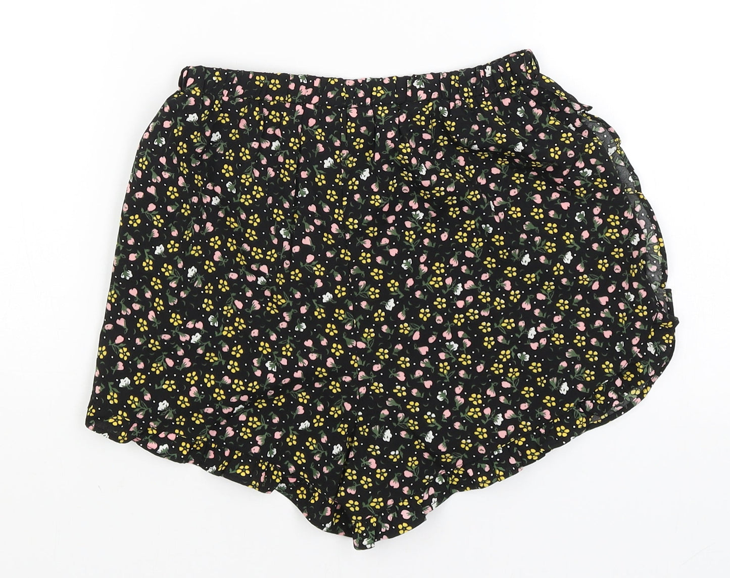 Primark Girls Black Floral  Hot Pants Shorts Size 10-11 Years