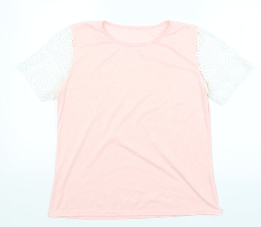 Preworn Womens Pink   Basic T-Shirt Size XL