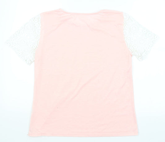 Preworn Womens Pink   Basic T-Shirt Size XL
