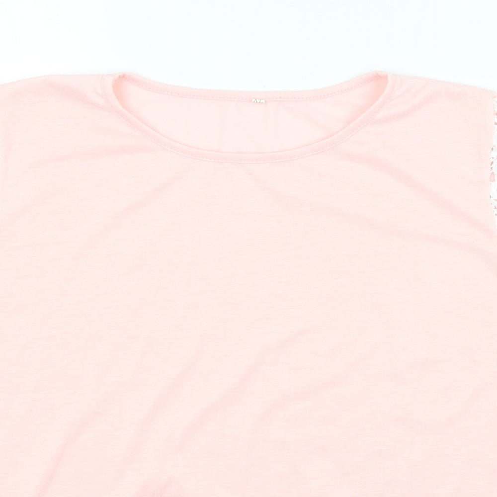 Preworn Womens Pink   Basic T-Shirt Size XL