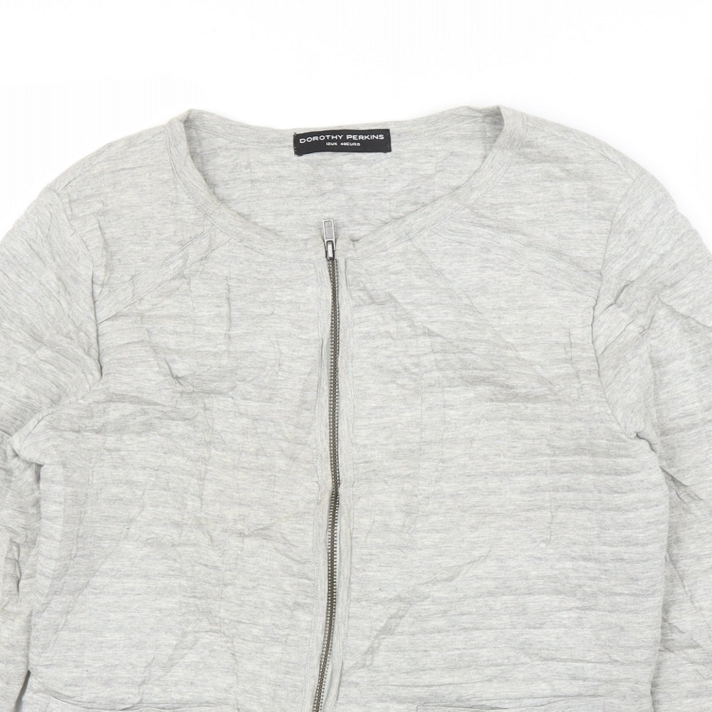 Dorothy Perkins Womens Grey   Full Zip Jumper Size 12  - Chanel jacket