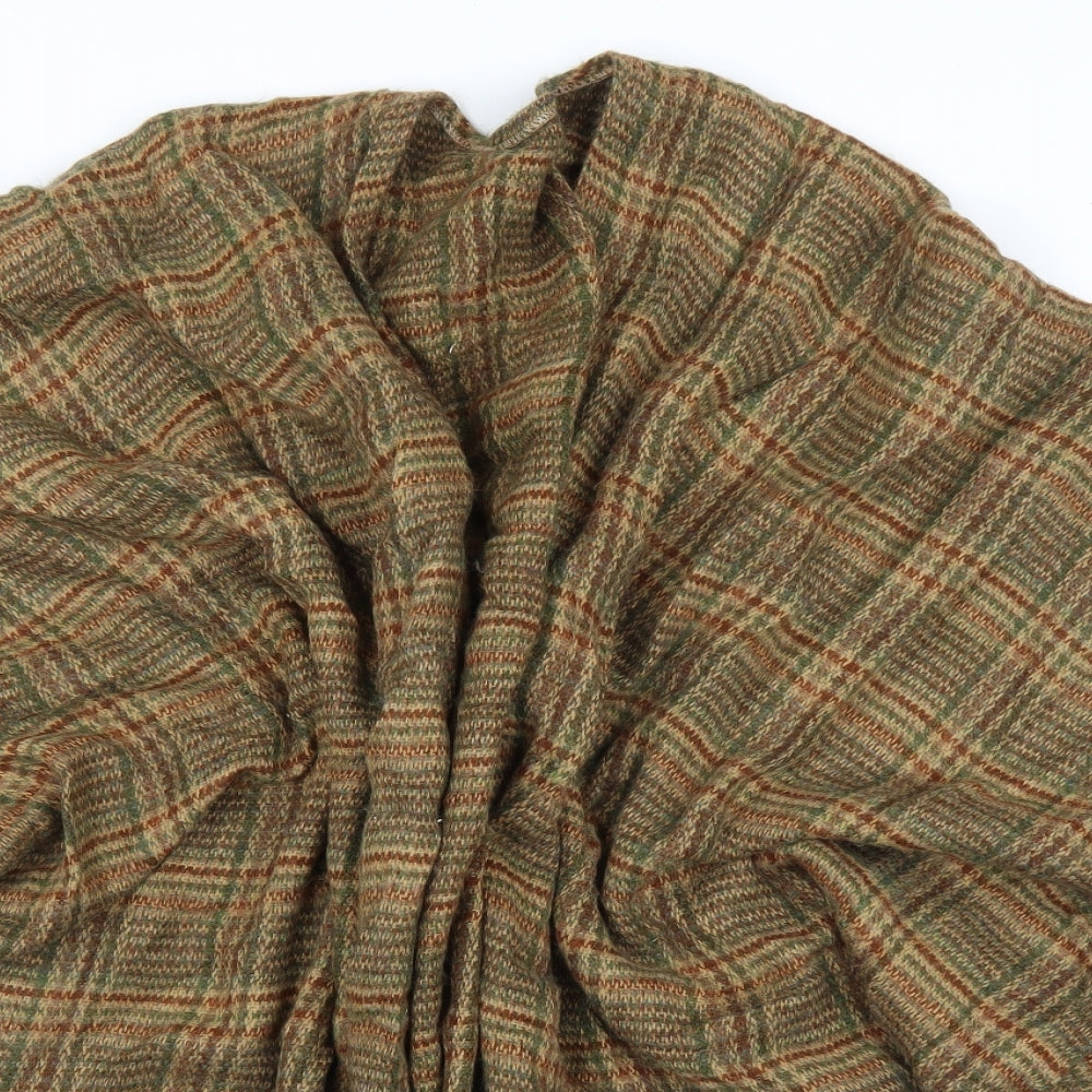 Preworn Womens Brown Plaid  Cape Jumper One Size