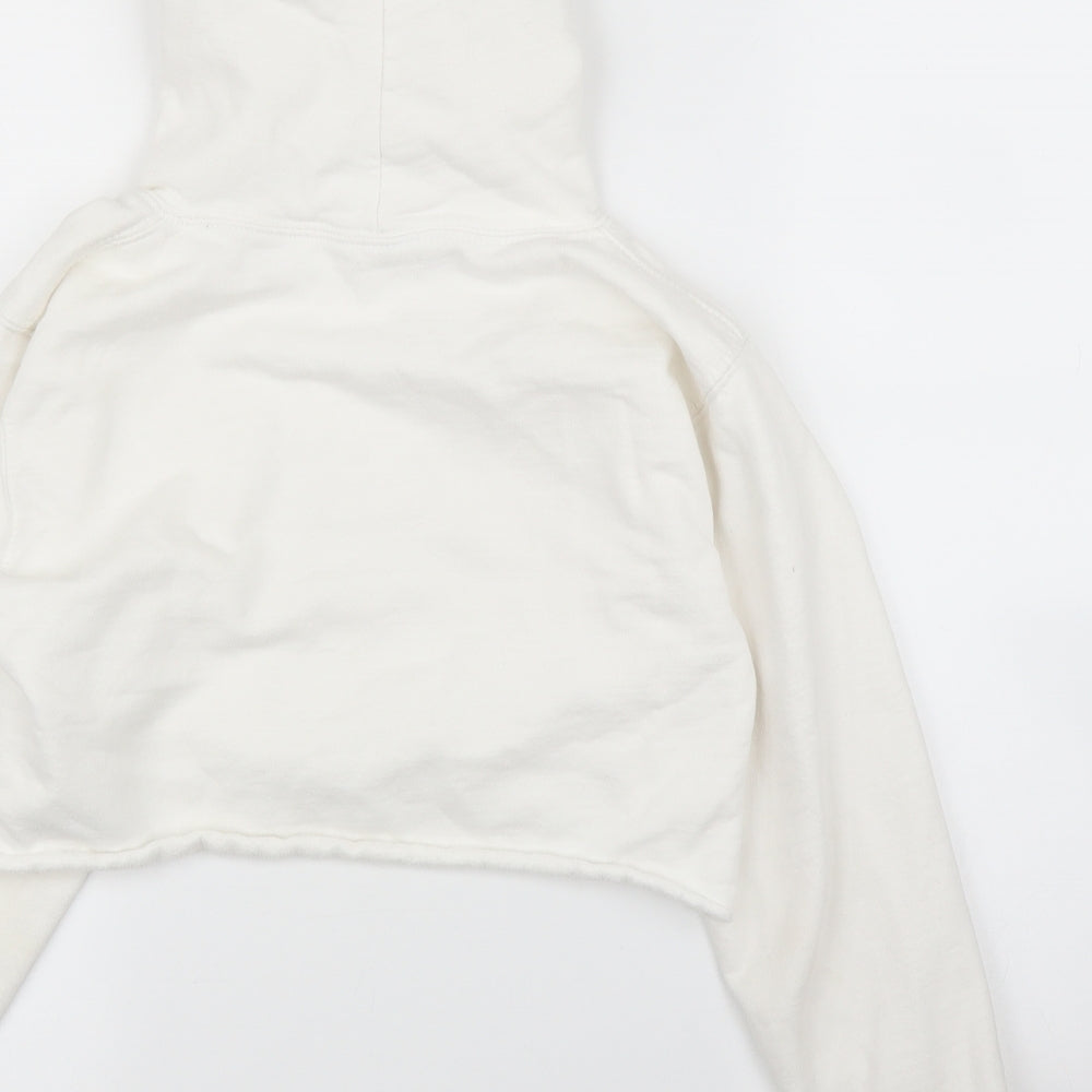 Just Hoods Girls White   Pullover Hoodie Size M