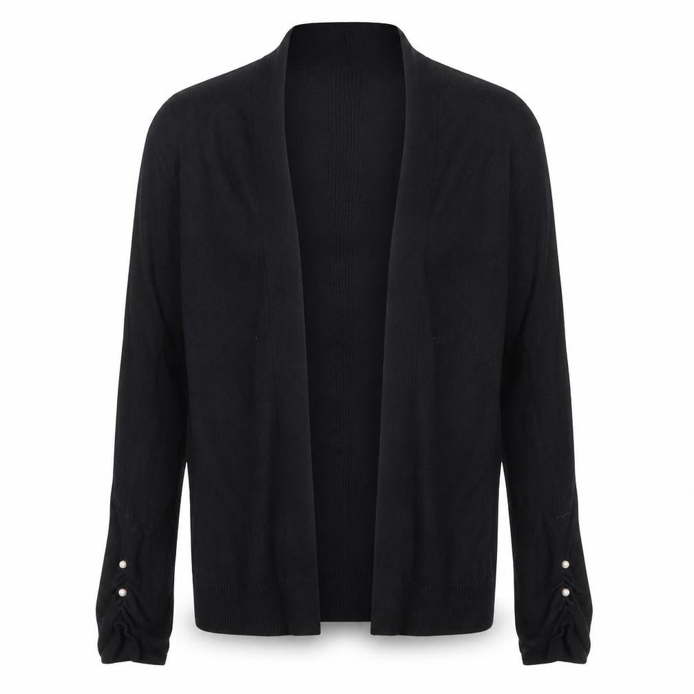 Zoe & Phoebe Womens Black  Rayon Cardigan Jumper Size M  - Pearls