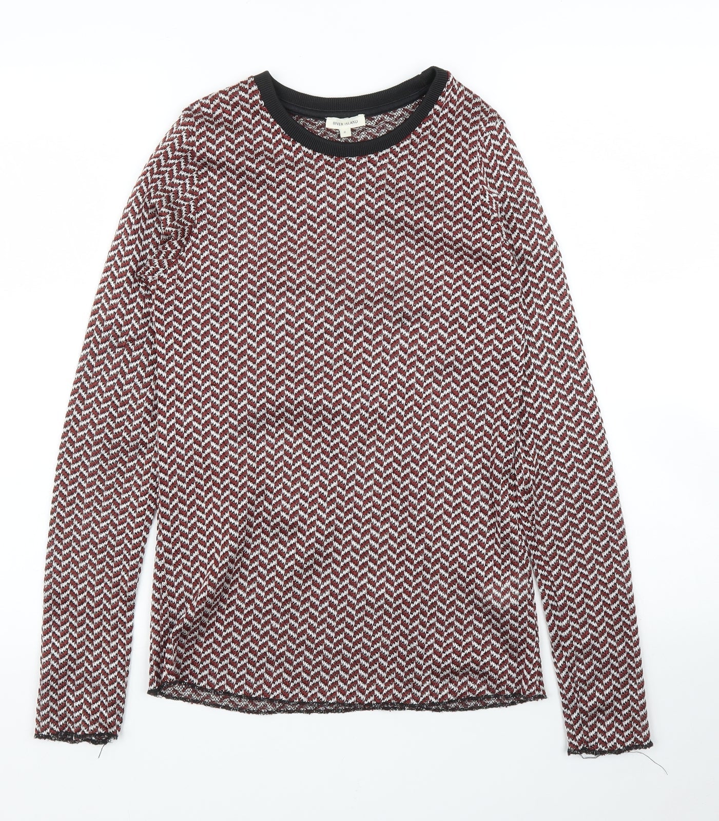River Island Womens Purple Herringbone  Pullover Jumper Size 8