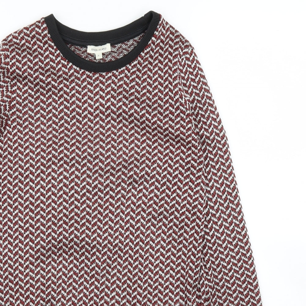 River Island Womens Purple Herringbone  Pullover Jumper Size 8