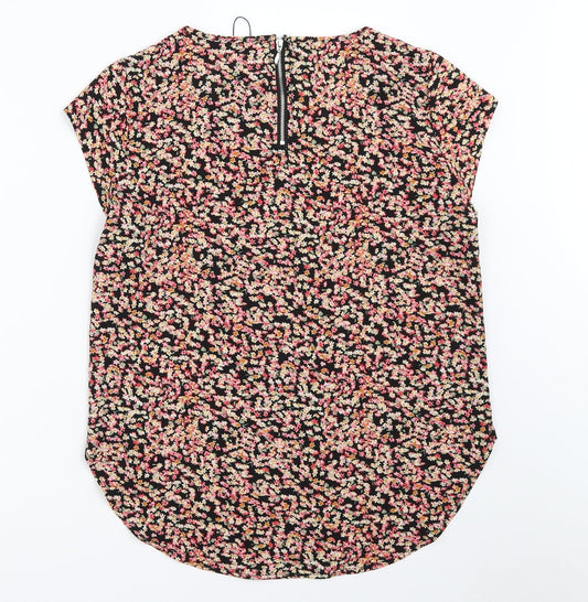 Only Womens Black Floral  Basic Blouse Size 34