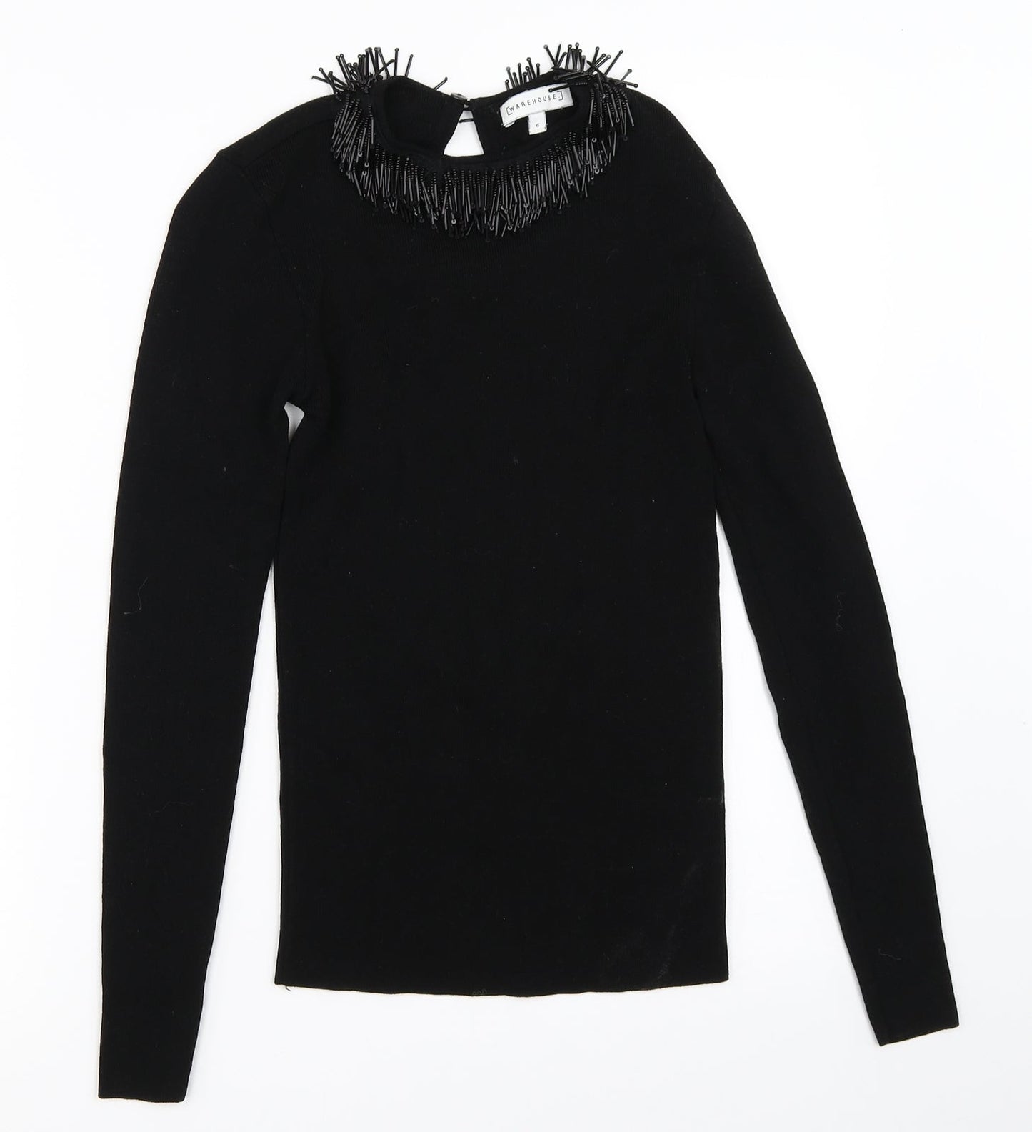 Warehouse Womens Black   Pullover Jumper Size 6