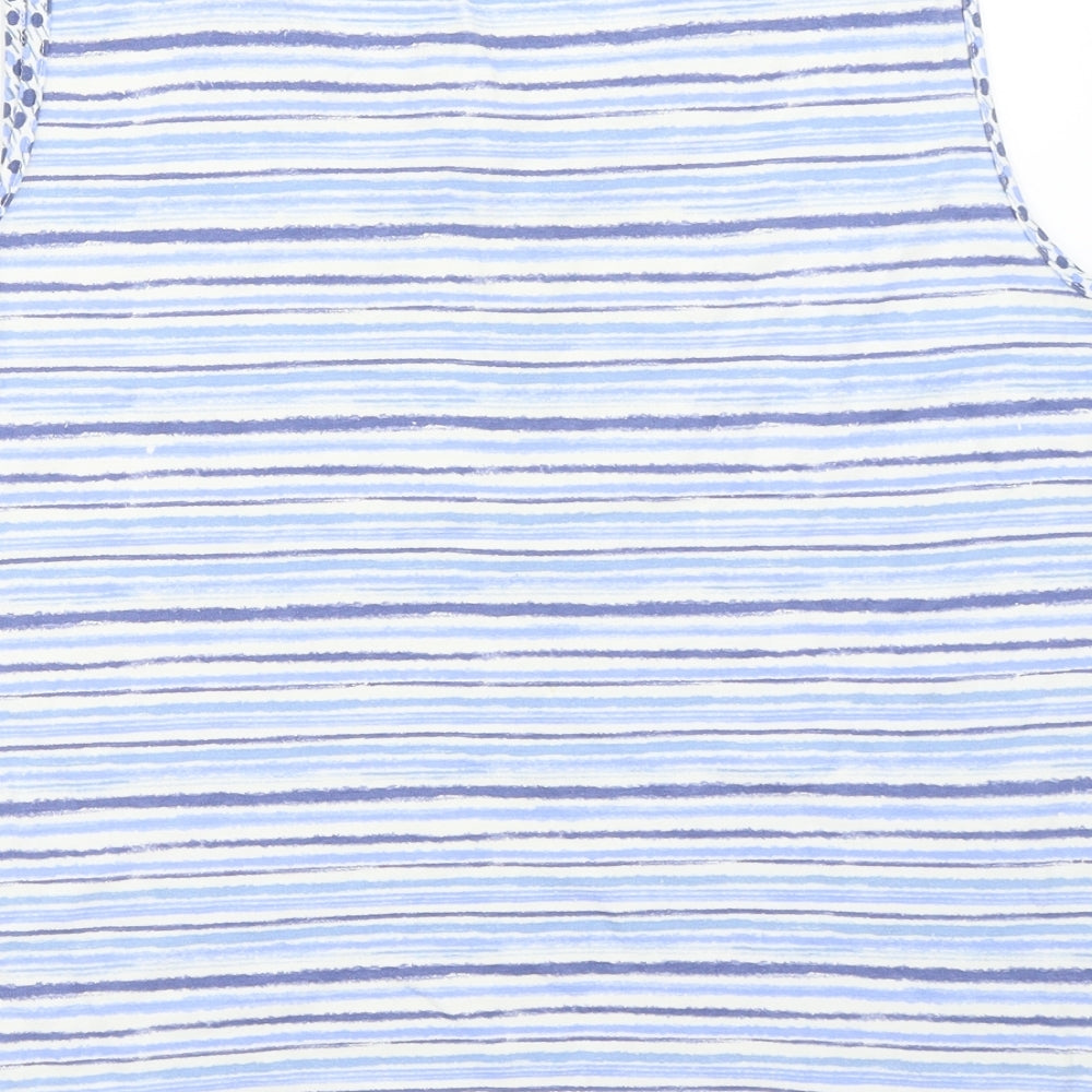 BM Womens Blue Striped  Basic Tank Size L